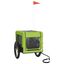 vidaXL Remolque bicicleta para perros hierro tela Oxford verde negro, , large indicador imagen numero 11