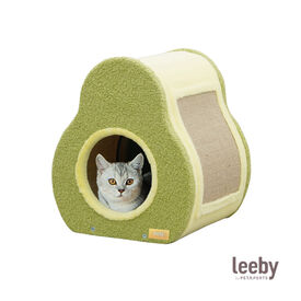 Leeby Alphonse cama nido con rascador en forma de aguacate para gatos