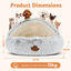 Nobleza Cama Cueva Calmante para Gatos y Perros Peque&ntilde;os (50 cm) - Cama Donut Redonda de Felpa Ultrasuave, Nido Antiestr&eacute;s Lavable con Coj&iacute;n Mullido y Base Antideslizante para Mascotas, Gris, , large indicador imagen numero 3