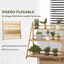 Outsunny Estantería para Plantas de 3 Niveles de Bambú Soporte para Flores Plegable Estantería para Macetas para Interiores y Exteriores 98x37x96,5 cm Natural, , large indicador imagen numero 5
