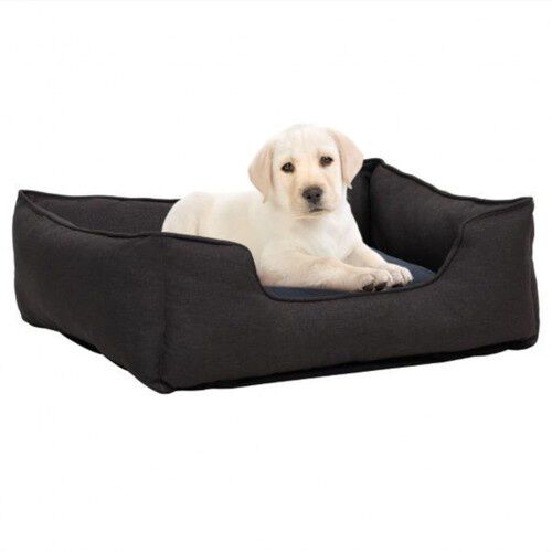 Vidaxl sof&aacute; acolchado rectangular con coj&iacute;n gris oscuro para perros, , large Imagen numero 1