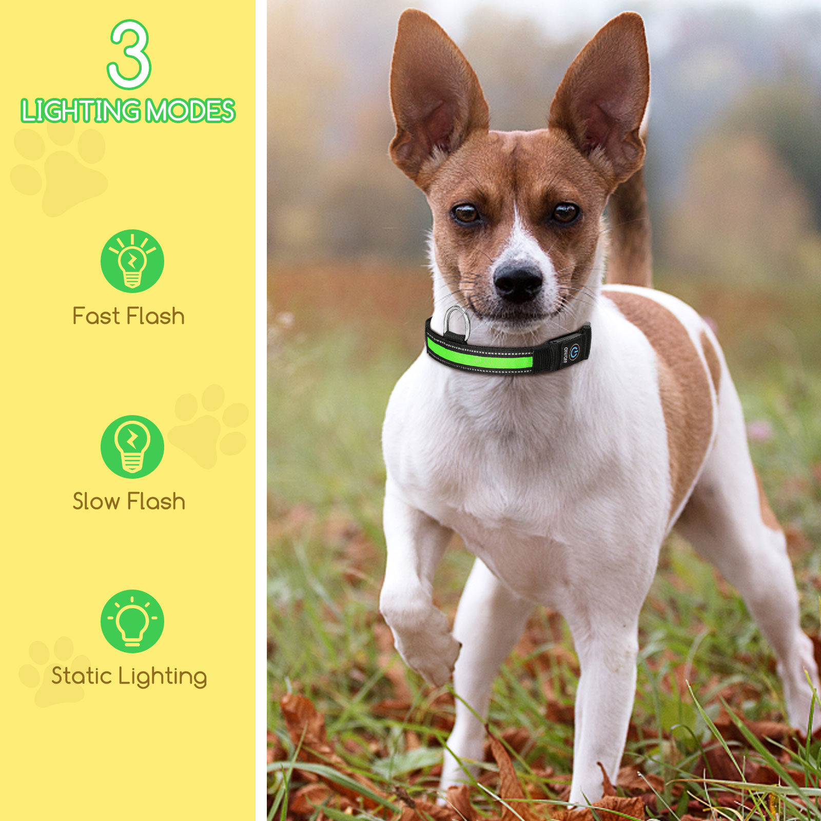 Nobleza - 2Pack Collares LED para perros, Collar Luminoso Perro de Mascota 3 Modos Collar Perro Luz con Recargable y Impermeable, Ajustable Collares LED para Peque&ntilde;os Medianos Perros, , large Imagen numero 4