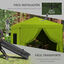 Outsunny Carpa Plegable 3x3 m Cenador de Jardín con 4 Paredes Laterales 2 Ventanas de Malla Altura Ajustable Bolsa de Transporte Impermeable y Anti-UV para Camping Fiestas Verde, , large indicador imagen numero 4