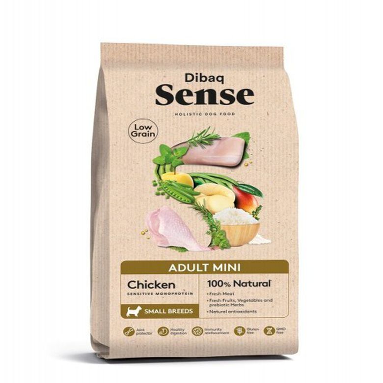 Pienso Dibaq Sense Low Grain Light y Senior Mini sabor Pollo