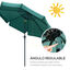 Outsunny Sombrilla de Jard&iacute;n &Oslash;266x250 cm Parasol de Jard&iacute;n de Aluminio con &Aacute;ngulo Ajustable Protecci&oacute;n UV50+ Techo de Ventilaci&oacute;n y Manivela para Terraza Balc&oacute;n Exterior Verde, , large indicador imagen numero 4
