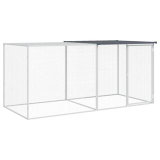 vidaXL Gallinero con techo acero galvanizado antracita para gallina