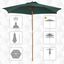 Outsunny Sombrilla de Jardín Ø250x230 cm Parasol de Terraza con 6 Varillas Poste Desmontable Anti-UV Impermeable y Marco de Madera para Playa Patio Verde, , large indicador imagen numero 4