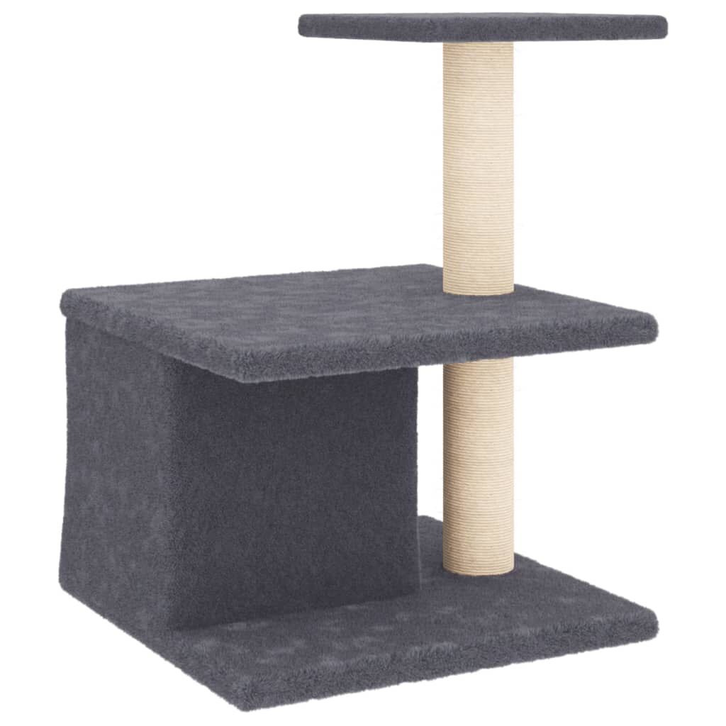 vidaXL Rascador para gatos con postes de sisal gris oscuro 48 cm, , large Imagen numero 4