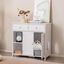 COSTWAY Recinto para Caja de Arena para Gatos, Mueble Lateral para Lavado Oculto de Gatos de Madera con 2 Cajones, Puertas Dobles, Estantes Abiertos, Dispositivos Antivuelco, Muebles Modernos para Gatos, , large indicador imagen numero 3