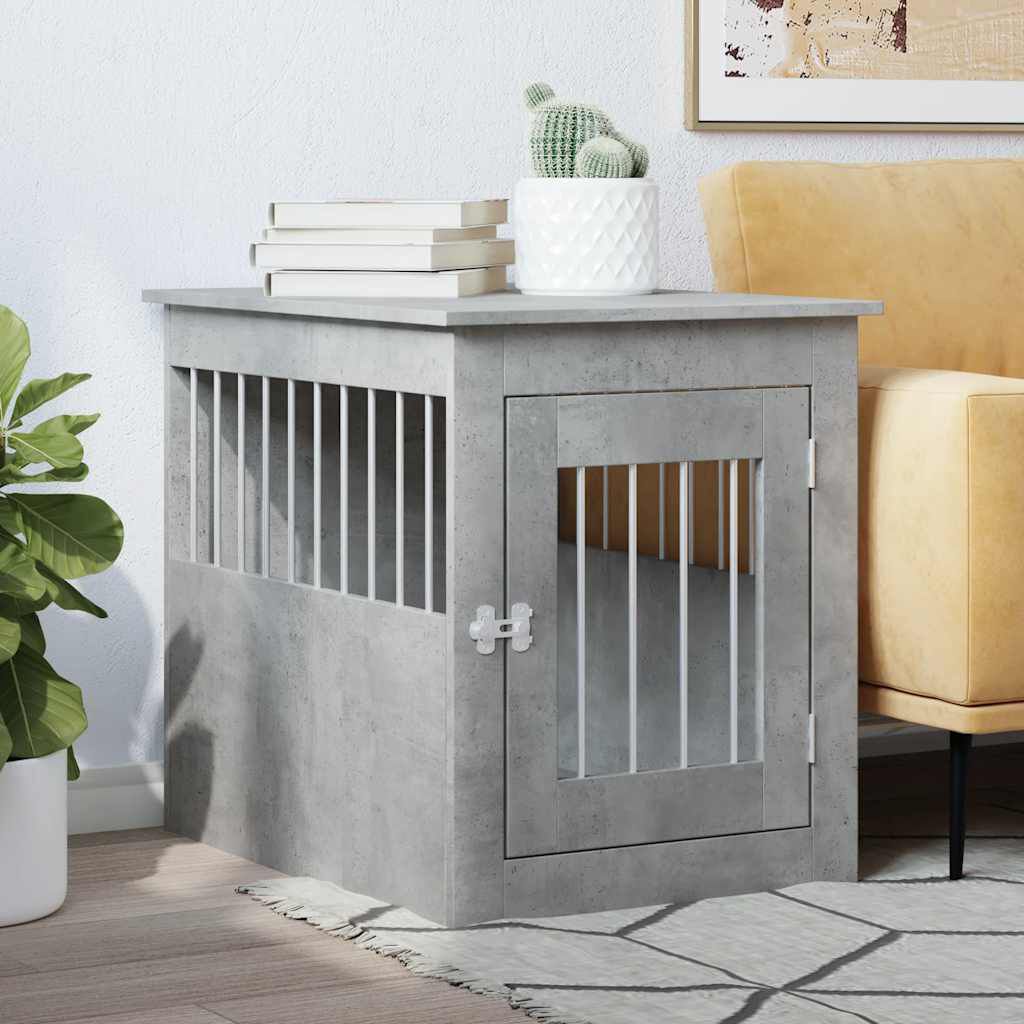 vidaXL Jaula para perros madera ingenier&iacute;a gris hormig&oacute;n 55x75x65 cm, , large Imagen numero 3