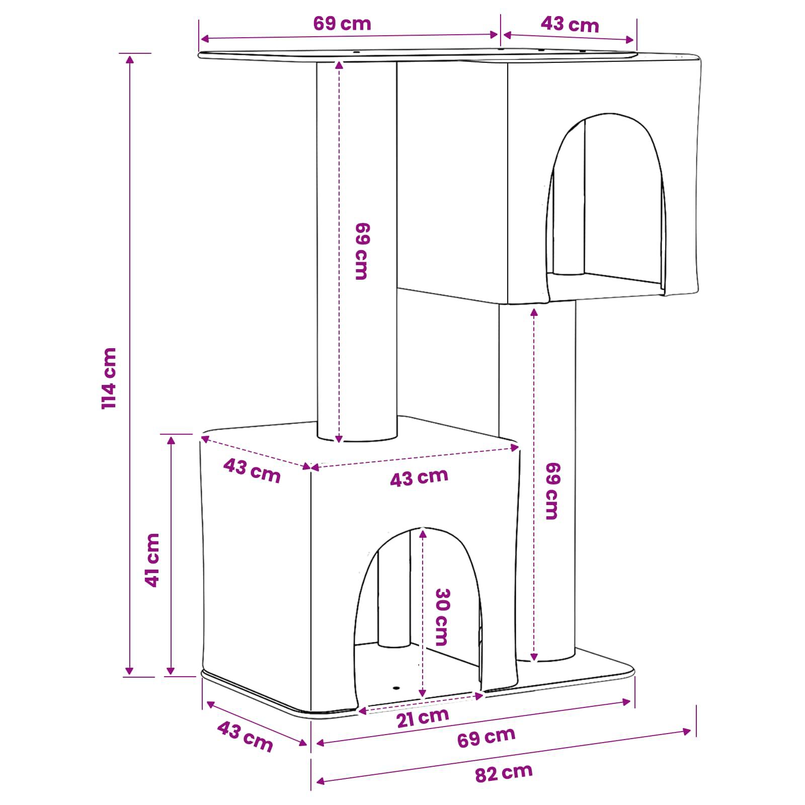 vidaXL &Aacute;rbol para gatos con postes de sisal Muebles Gatos mascotas Rascador, , large Imagen numero 4