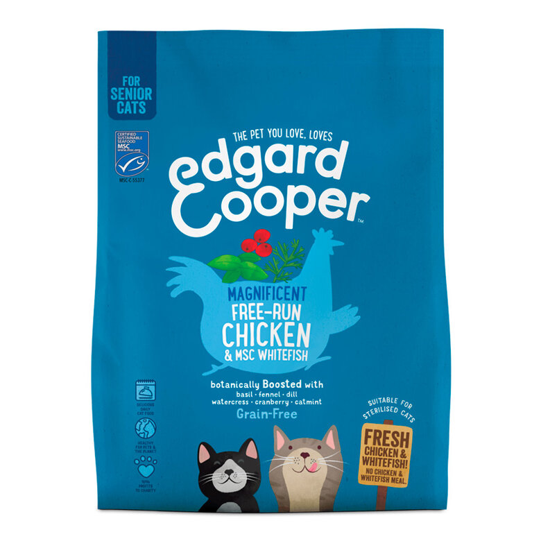 Edgard & Cooper Senior Pollo y Pescado pienso para gatos, , large image number null