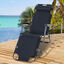 Outsunny Tumbona Reclinable y Plegable Silla de Playa Tumbona Relax Plegable con Respaldo Ajustable Reposabrazos Almohada y Reposapi&eacute;s para Jard&iacute;n Balc&oacute;n Carga 136 kg 135x60x89 cm Negro, , large indicador imagen numero 2