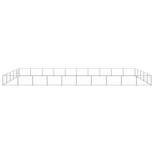 VidaXL Perrera Acero Rectangular Grande Plateada thumbnail