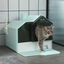 PawHut Arenero Cubierto para Gatos Caja de Arena Cerrada para Gatos con Bandeja Extraíble Pala Pedal Exterior y Filtro Desodorizante 47x45x42 cm Azul, , large indicador imagen numero 1