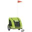 vidaXL Remolque de bicicleta para perros hierro y tela Oxford verde, , large indicador imagen numero 1
