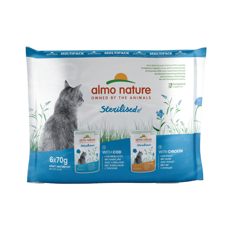 Almo Nature Sterilised Bacalao y Pollo sobre para gatos - Multipack thumbnail