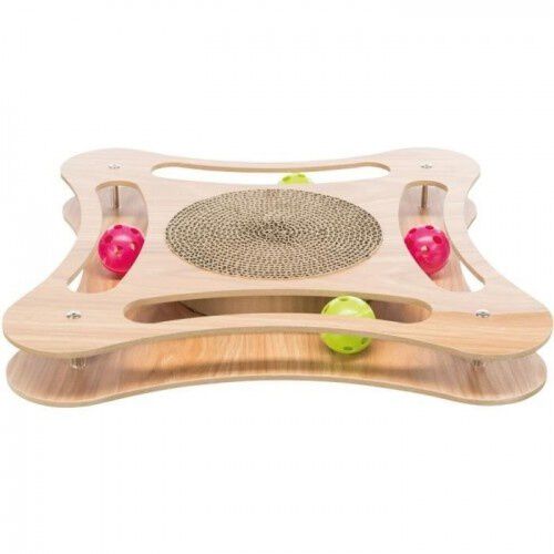 Trixie tabla rascador de cart&oacute;n con juguete de madera para gatos, , large Imagen numero 1