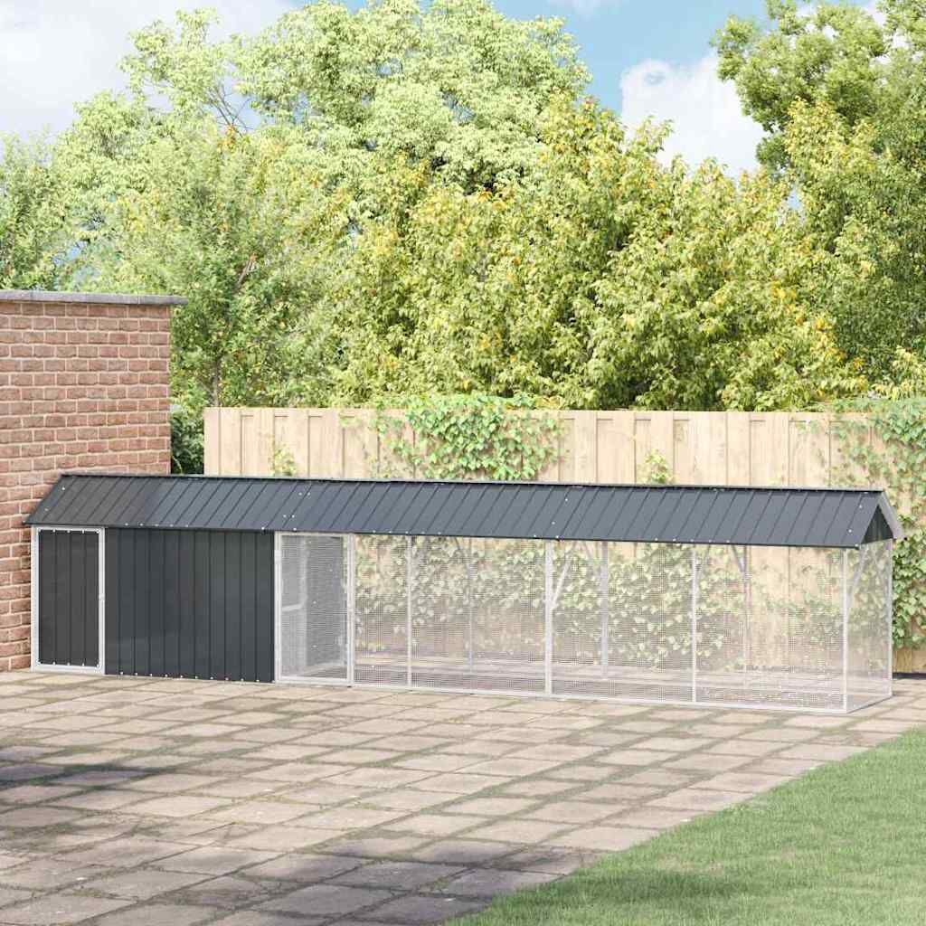 vidaXL Jaula para Aves Antracita 430 x 208 x 247 cm Acero galvanizado thumbnail