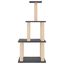 vidaXL Rascador para gatos con postes de sisal gris oscuro 111 cm, , large indicador imagen numero 2
