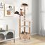 COSTWAY Árbol para Gatos, Torre de Totora de 164 CM con Postes de Rascado de Yute, Percha, Cama de Cesta, Bolas, Cojines Lavables, Centro de Actividades para Gatos de 6 Capas, Mueble de Escalada para Gatos, , large indicador imagen numero 3