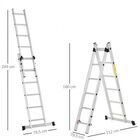 Escalera aluminio forma triangular Homcom color Gris, , large image number null