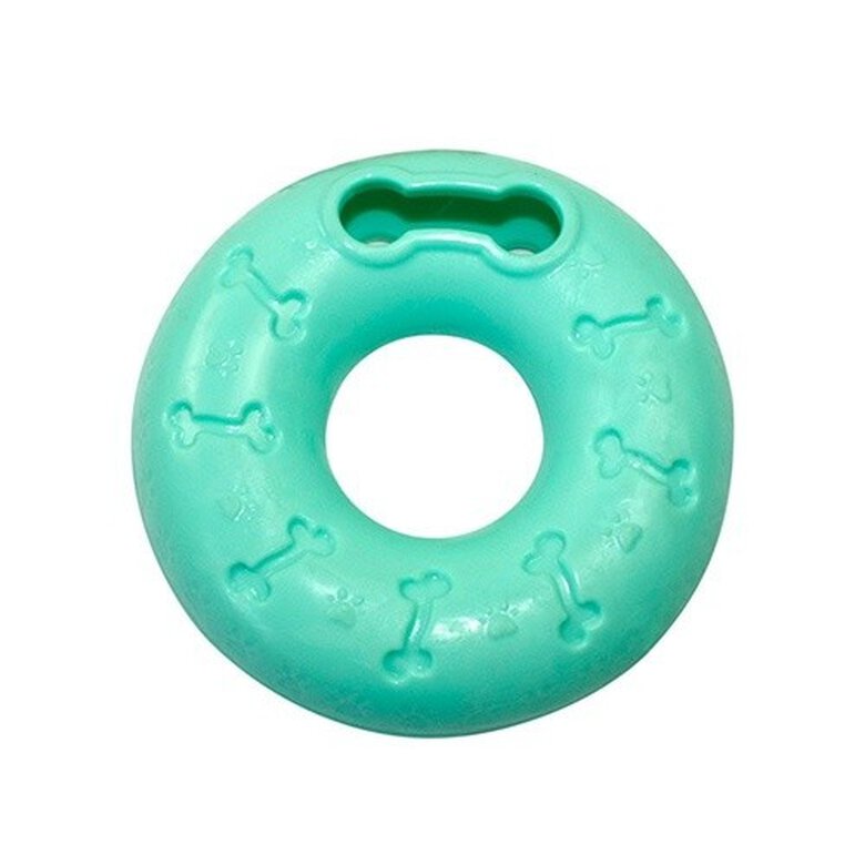 DZL donut portagolosinas de caucho natural verde para perros, , large image number null