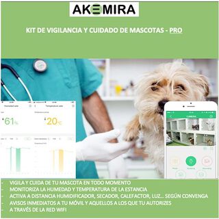 Akemira cámara de vigilancia para el cuidado y vigilancia de mascotas PRO