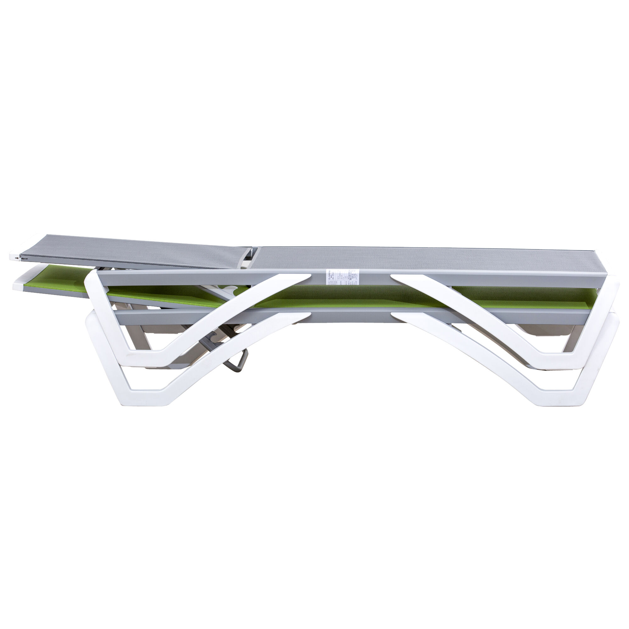 Outsunny Tumbona Reclinable de Jard&iacute;n de Aluminio con Ruedas y Respaldo Ajustable en 5 Niveles Sill&oacute;n Relax para Terraza Balc&oacute;n Piscina 170x67,5x95 cm Gris Blanco, , large Imagen numero 4