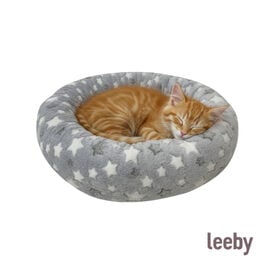 Leeby Cama Donut Estrella Gris para gatos