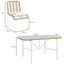 Outsunny Conjunto de Jardín de Ratán Sintético Juego de Muebles de Jardín para Exterior de Ratán de 7 Piezas Incluye 6 Sillas Apilables con Cojines y Mesa de Vidrio Natural, , large indicador imagen numero 3