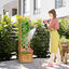 Outsunny Jardinera con Enrejado de Madera Macetero con Enrejado Jardinera Rectangular para Trepadoras Cultivos Plantas Flores Decoración en Esquina 40x40x145 cm Natural, , large indicador imagen numero 2