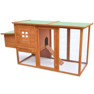 Gallinero de exterior con caja nido para gallinas color Madera
