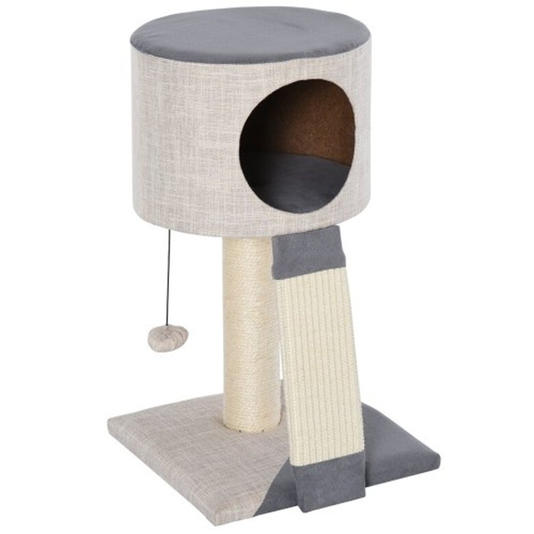 Rascador en torre con bola PawHut para gatos color Gris, , large image number null