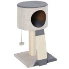 Rascador en torre con bola PawHut para gatos color Gris, , large image number null