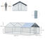 PawHut Gallinero Exterior Grande de Metal Galvanizado 3,03x6x1,95 m Jaula de Aves de 3 Habitaciones Cubierta de Tela Oxford Resistente a los Rayos UV y al Agua para Patio Plata, , large indicador imagen numero 3