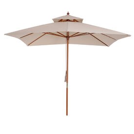 Outsunny Parasol de Bambú con Doble Techo para jardín