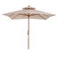 Outsunny Sombrilla de Jardín 3x3x3 m Parasol de Jardín de Bambú con Doble Techo Sistema de Polea Impermeable para Terraza Balcón Exterior Beige, , large indicador imagen numero 1