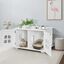 COSTWAY Casita para Gatos, Casita-mesita de Noche para Gatos con Doble Puerta y Ventana, Arenero para Gatos con Entrada Lateral Opcional (Blanco), , large indicador imagen numero 4