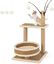 COSTWAY Torre para Gatos de Ratán, Árbol para Gatos de Interior con 3 Juguetes Colgantes, Árbol Rascador, Plataforma, Cama Espaciosa, Centro de Actividades con Tapete de Felpa (40 x 40 x 80 cm), , large indicador imagen numero 1