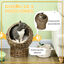 PawHut Cama para Gatos de Mimbre Cueva para Gatos Desmontable con Cojín Extraíble 42x33x52 cm Marrón Oscuro y Beige, , large indicador imagen numero 4