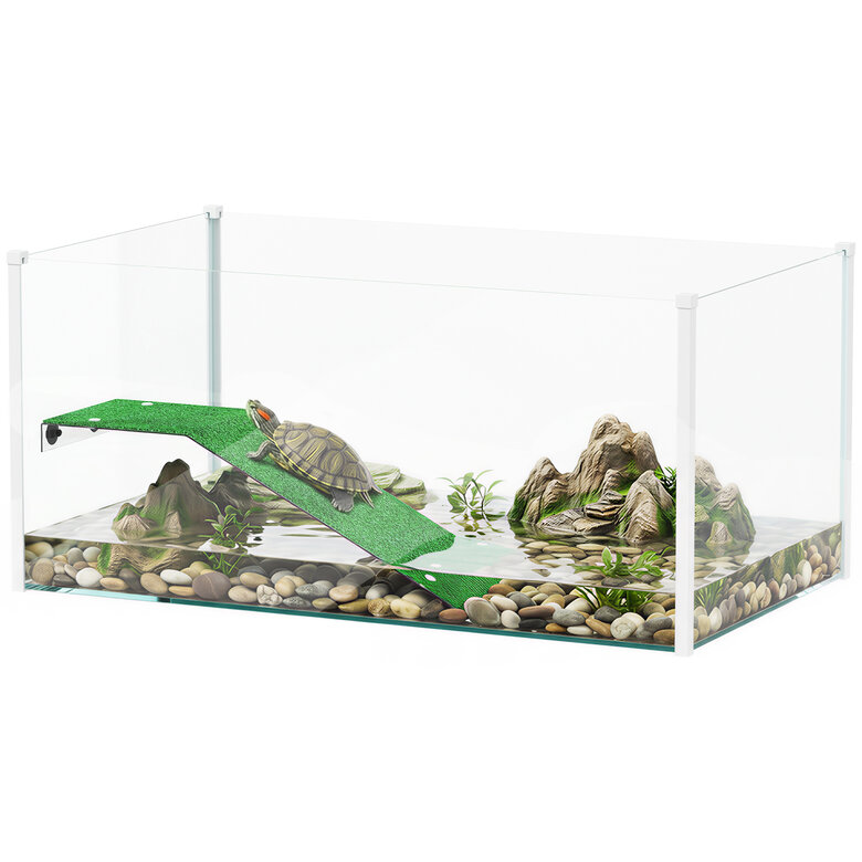 PawHut Acuario para Tortugas Blanco
