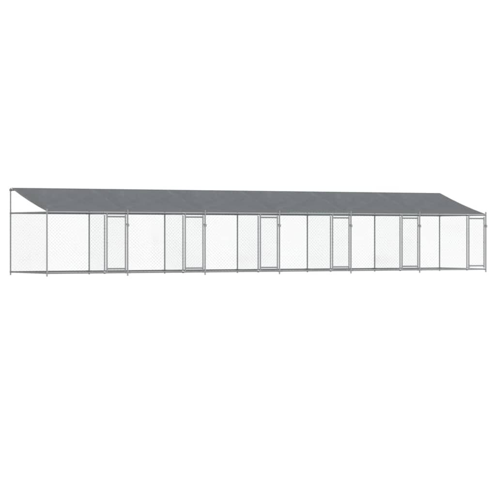 Vidaxl Jaula de Acero Galvanizado Gris para perros thumbnail