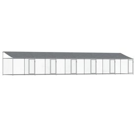 Vidaxl Jaula de Acero Galvanizado Gris para perros