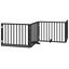 vidaXL Puerta para perros plegable 4 paneles madera álamo negra 320 cm, , large indicador imagen numero 6