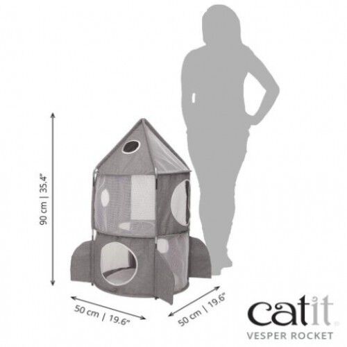 Refugio plegable Catit Vesper Rocket para gatos color Gris thumbnail