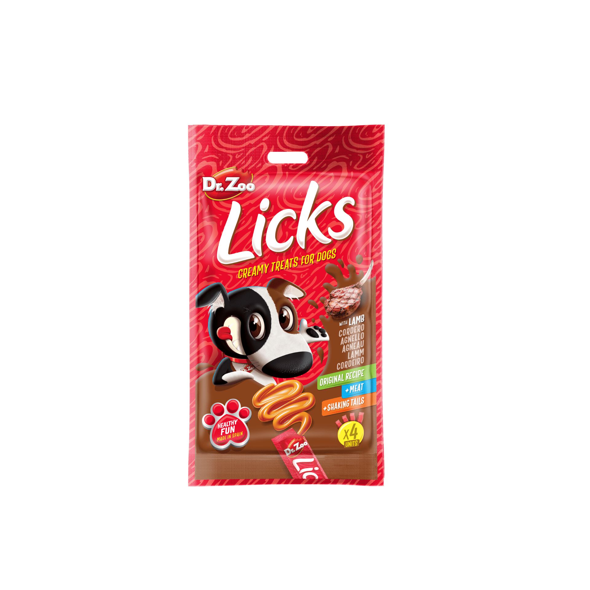 48 sobres x 15 g Dr. Zoo Licks Snack L&iacute;quido De Cordero Para Perros, , large Imagen numero 1