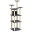 Vidaxl rascador árbol con casa gris oscuro para gatos, , large indicador imagen numero 1