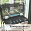 PawHut Jaula para Pájaros con Ruedas 77x46x119 cm Jaula Metálica para Aves con Bandeja Extraíble 2 Perchas 2 Comederos y Estante de Almacenamiento para Periquitos Canarios Negro, , large indicador imagen numero 4