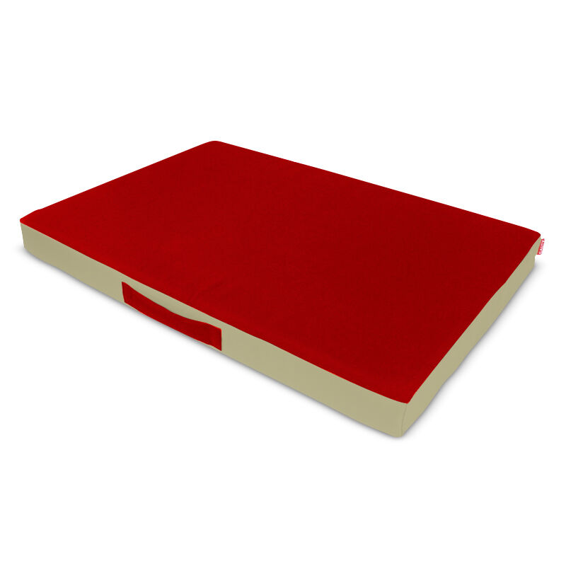 Gauty Cama Redonda para Perros y Gatos  Tela Impermeable - Beige y rojo, , large Imagen numero 1